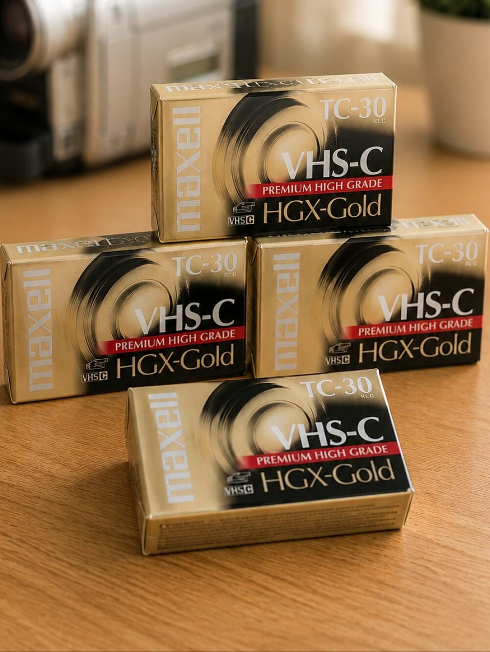Maxell VHS-C HGX Gold TC-30 Blank Camcorder Tapes Sealed New 4 Pack Vintage